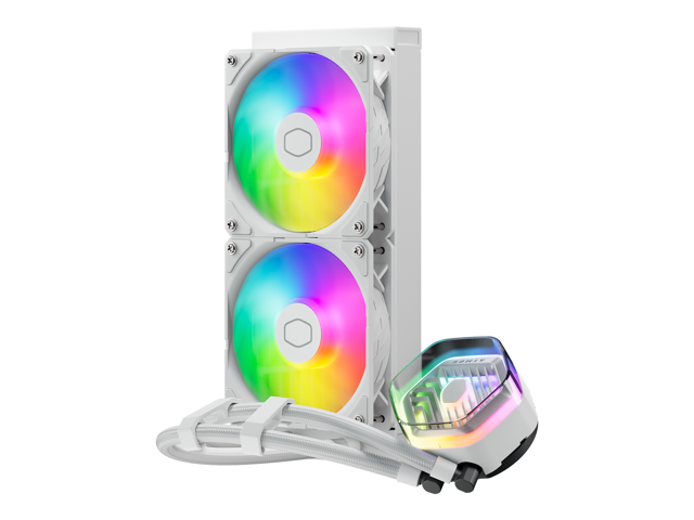 CoolerMaster MasterLiquid 240 Atmos White ARGB Close-Loop AIO Liquid ...