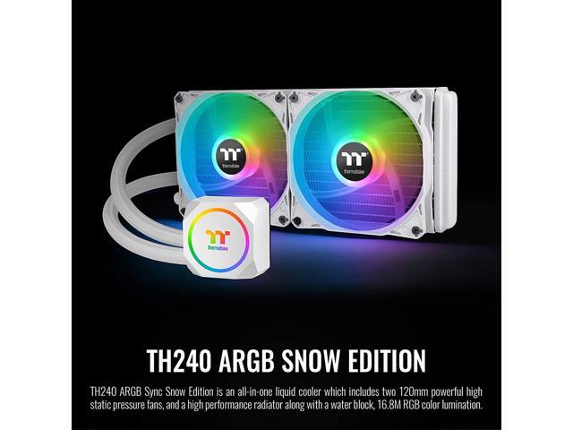 Thermaltake TH240 ARGB Snow Edition AMD/Intel LGA1200 Ready All-in-One  Liquid Cooling System 240mm High Efficiency Radiator CPU Cooler 