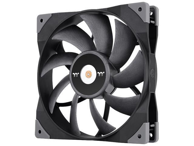 Thermaltake TOUGHFAN 14 Black PWM 500 - 2000 RPM Controlled High Static Pressure 140mm Circular Radiator Fan with Anti-Vibration Mounting System Cooling, (1 Fan Pack), CL-F118-PL14BL-A