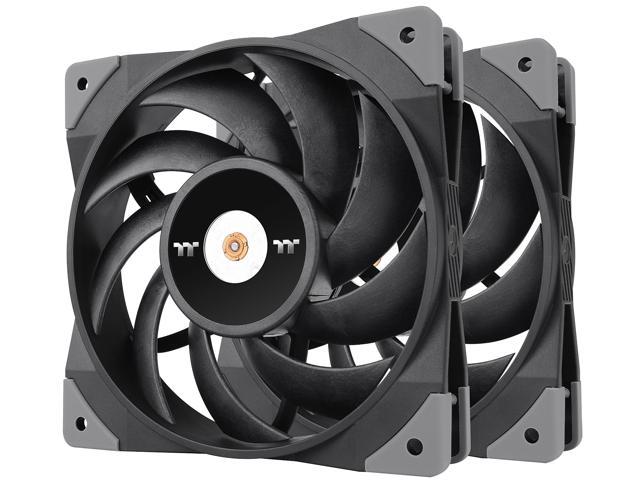 Thermaltake TOUGHFAN 14 Black PWM 500 - 2000 RPM Controlled High Static Pressure 140mm Circular Radiator Fan with Anti-Vibration Mounting System Cooling, (2 Fan Pack), CL-F085-PL14BL-A