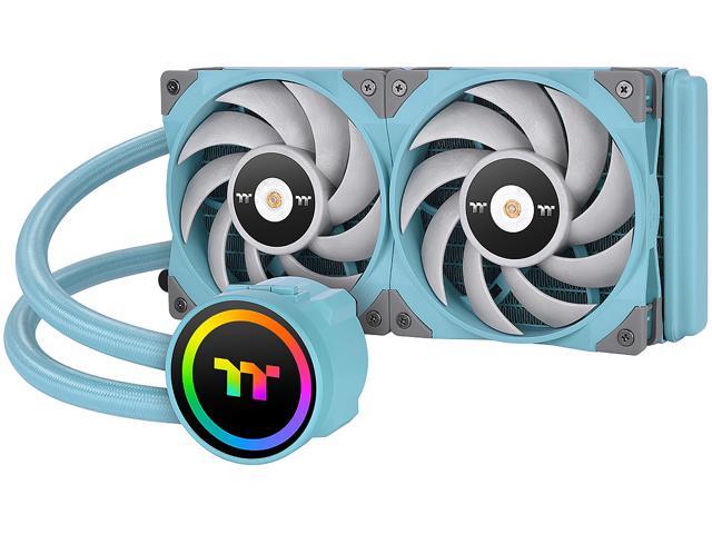 Thermaltake TOUGHLIQUID 240 ARGB Motherboard Sync - Turquoise Edition AMD/Intel LGA1700 Ready All-in-One Liquid Cooling System 240mm High Efficiency Radiator CPU Cooler CL-W319-PL12TQ-A