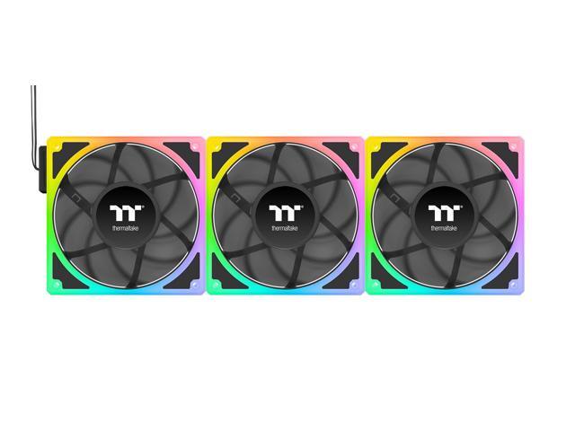 Thermaltake Toughfan EX 120 ARGB Sync; 120mm; PWM 500~2000 RPM; MagForce 2.0; 2.86mm-H2O Static Pressure; Airflow 59.34 CFM; Hydraulic Bearing; 5V 3-Pin Motherboard Sync; 3-Pack; Black; CL-F210-PL12SW