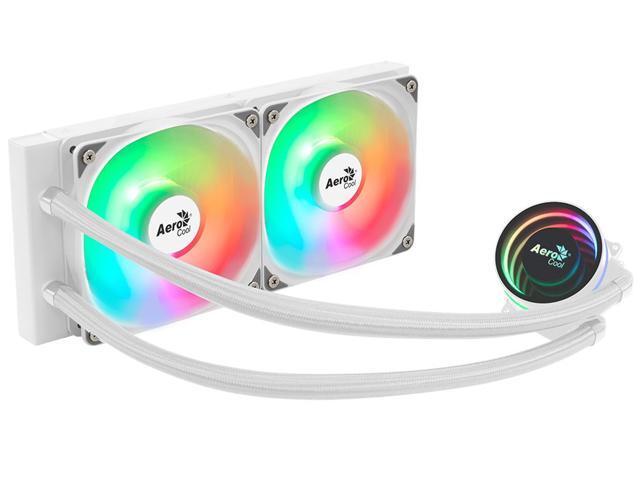 LIQUID COOLER AeroCool Oasis-L240-WHITE 240MM ARGB Intel LGA1851/LGA1700/LGA1200/LGA115X/LGA1366, AMD AM5/AM4/AM3/AM2/FM2/FM1
