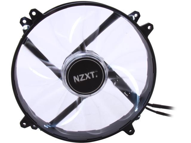NZXT RF-FZ20S-W1 200 mm White LED True 200mm Wide White LED Fan with Sleeved-Cable