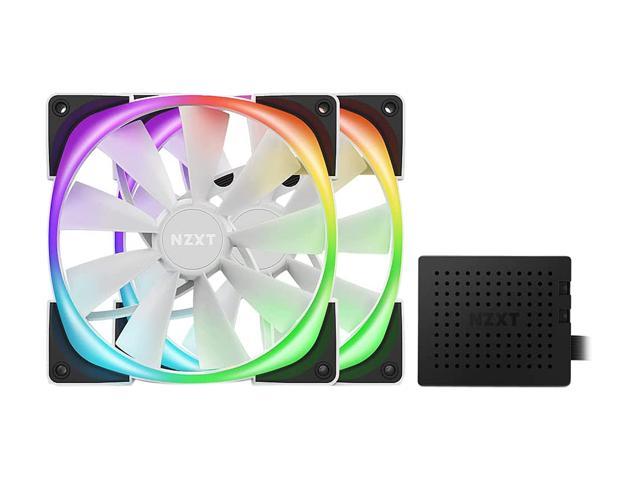 NZXT HF-2814C-DW RGB LED White Aer RGB 2 PWM 1500RPM Fan Twin Stater ...