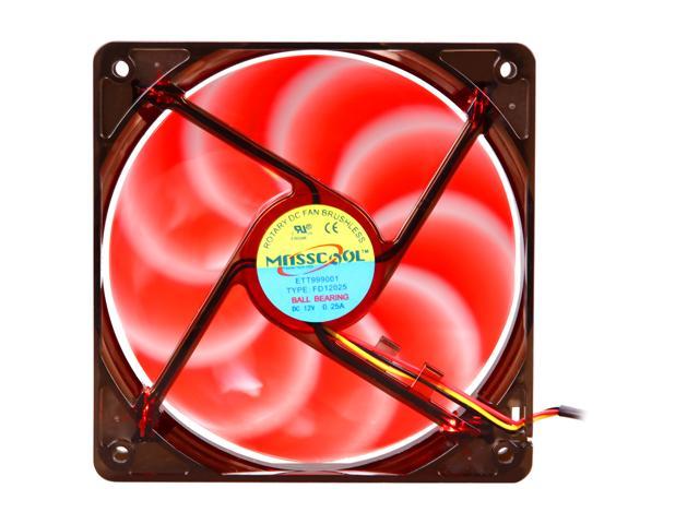MASSCOOL BLD-12025V1R 4 Red LEDs LED Case Fan