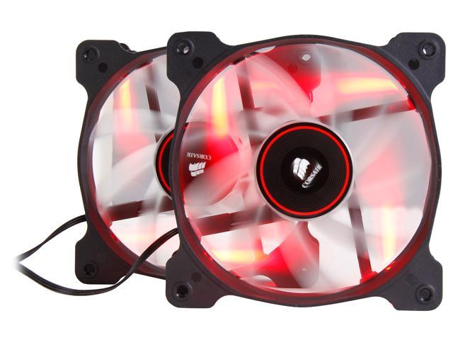 Corsair Air Series AF120 LED 120mm Quiet Edition High Airflow Fan Twin Pack - Red (CO-9050016-RLED)