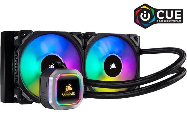 CORSAIR Hydro Series, H100i RGB PLATINUM, 240mm, 2 x ML PRO 120mm RGB PWM Fans, RGB Lighting & Fan Control w/ Software, Liquid CPU Cooler, CW-9060039-WW, Support Intel 1200/ 2066, AMD AM4/ TR4