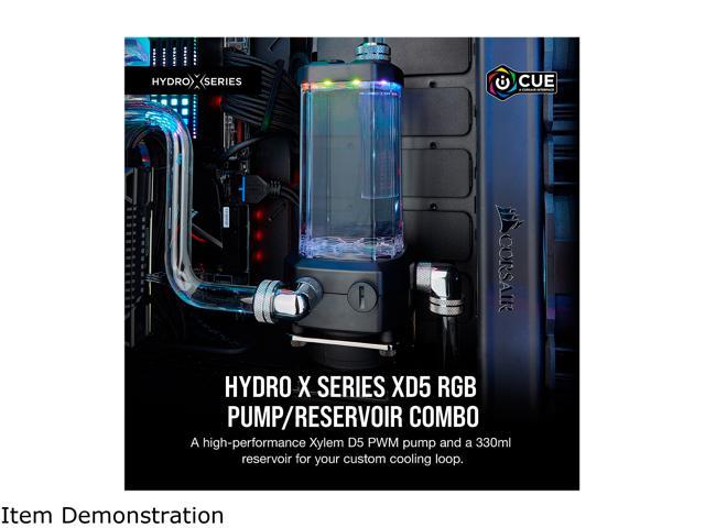 CORSAIR Hydro X Series XD5 RGB Pump/Reservoir Combo D5 PWM Pump 330ml  Reservoir Ten Individually Addressable RGB LEDs Temperature Sensor DIY  Cooling