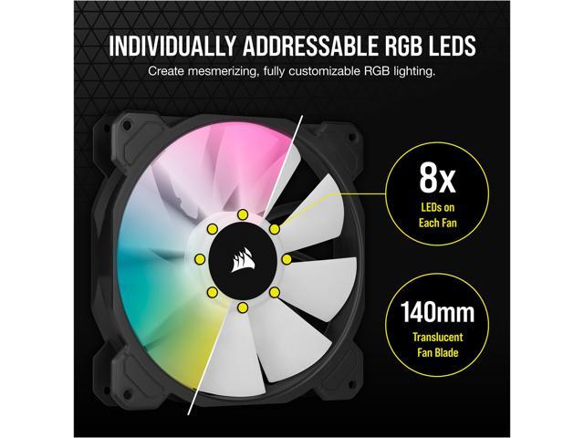 CORSAIR iCUE SP140 RGB ELITE Performance 140mm PWM Single Fan, CO-9050110-WW