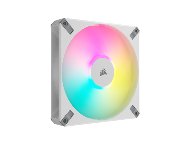 CORSAIR iCUE AF140 RGB ELITE 140mm PWM Fan - White - Eight RGB LEDs - AirGuide Technology - Fluid Dynamic Bearing - CORSAIR iCUE  Software Compatible