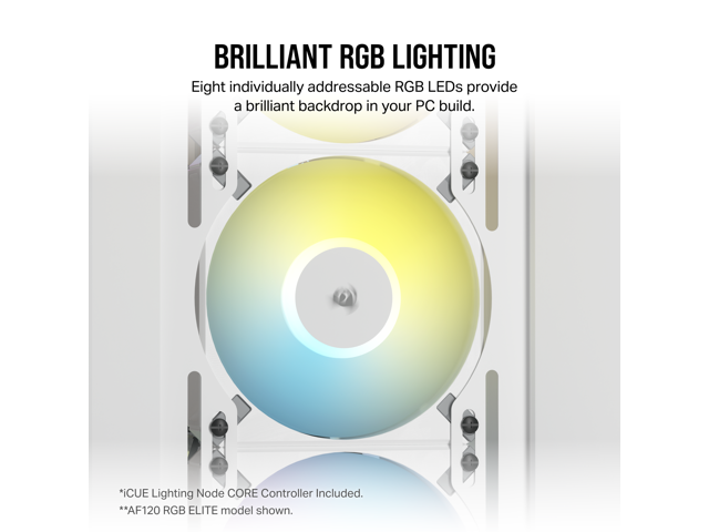 CORSAIR iCUE AF140 RGB ELITE 140mm PWM Dual Fan Kit - White