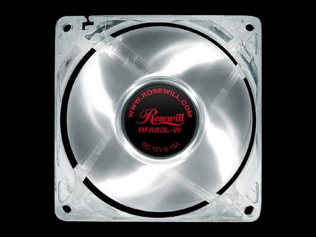 Rosewill RFA80L-W 80mm White LED Case Cooling Fan