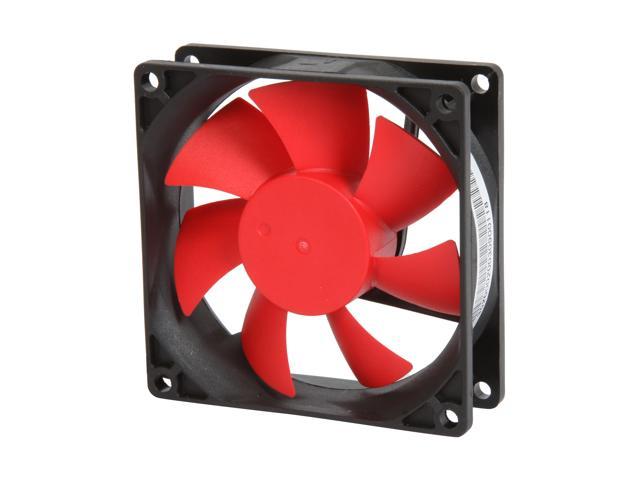 Rosewill 80mm Computer Case Fan (Case Cooling Fan) - Black Frame & Red Fan Blades, 2-Ball Bearing, Silent Fan with Rotation Speed Controller; RFX-80