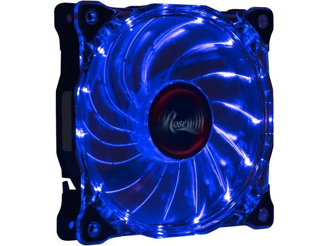 Rosewill RFA-120-WL - 120mm CULLINAN Computer Case Cooling Fan with LP4 Adapter - Semi-Transparent Frame & Blue LED Lights, Sleeve Bearing, Silent