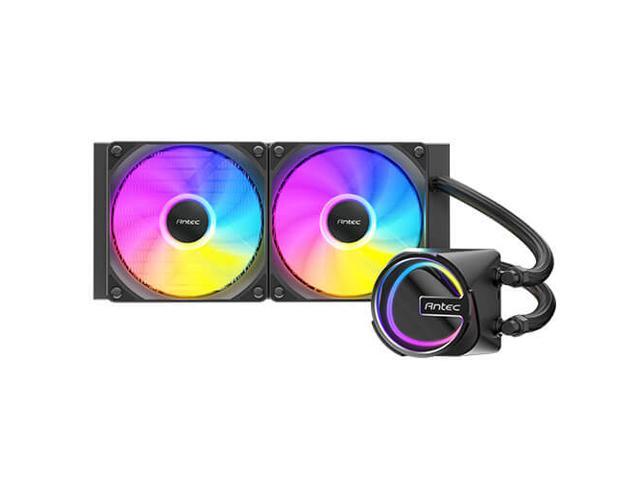 Antec Skeleton 240 ARGB Liquid CPU Cooler, 240mm Radiator, 2 x  120mm PWM ARGB Fans, Hydraulic Bearing, Copper Base, Intel LGA 115X/1200/1700/20XX, AMD AM4/AM5, Black