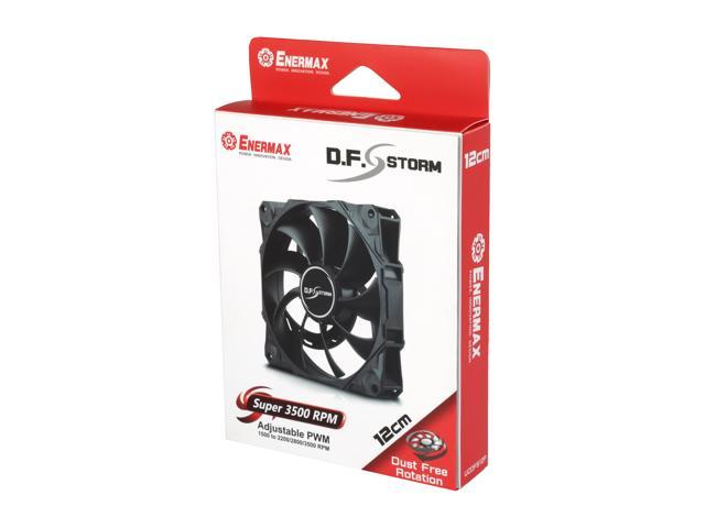 Enermax D.F Storm 120mm Dust Free Rotation Technology High Performance 3,500 RPM with 3 peak RPM options and 4-pin PWM connector Case Fan UCDFS12P LEPATEK CORPORATION 