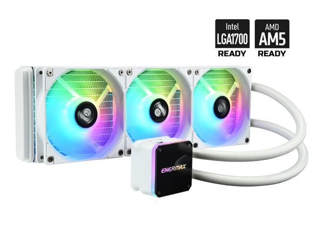 Enermax LIQMAX III 360 ARGB White, All-in-one CPU Liquid Cooler for AM4 & AM5 / LGA 1700/1200/1151, 360mm Radiator, Dual-Chamber Water Block, ARGB Fan - AM5 & LGA1700 Ready