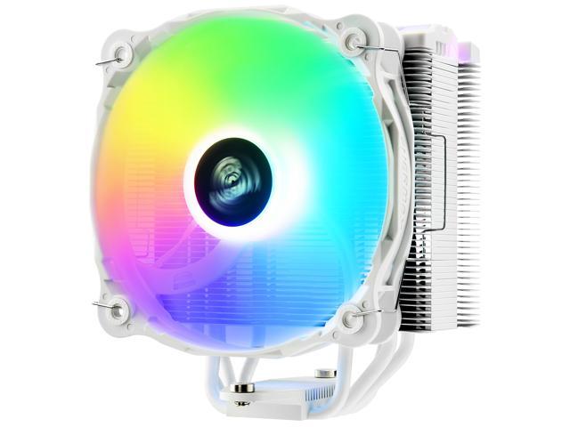 Enermax ETS-F40 ARGB White CPU Air Cooler, 200W+ TDP for Intel/ AMD Universal Socket, AM4 / LGA 1700/1200/1151, 4 Direct Contact Heat Pipes, 140mm Silent PWM Fan LGA 1700 Compatible - White
