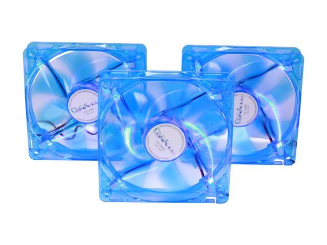 APEVIA CF312SL-UBL 120mm UV Blue LED Cooling Fan 3 in 1 pack
