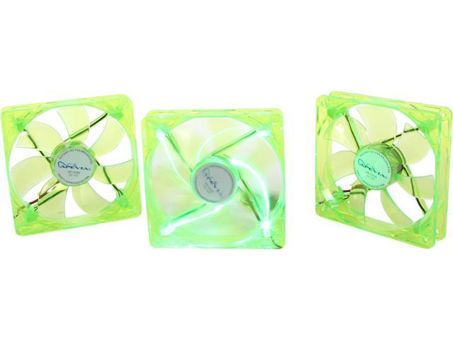 APEVIA CF312SL-UGN Green LED 120mm UV Cooling Fan 3 in 1 pack