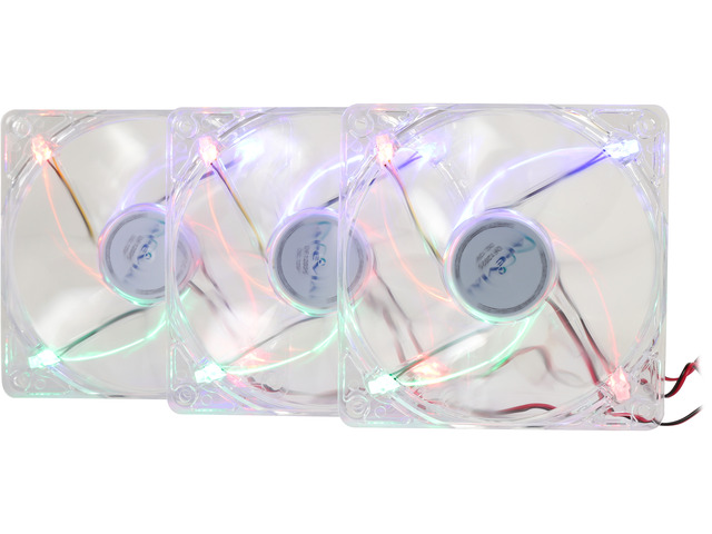 APEVIA AF312L-4C 120mm 4pin Silent Multicolor LED Case Fan (3-pk ...