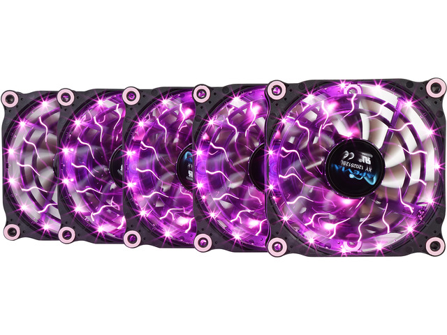 APEVIA 512L-DPP Purple Pink LED 4pin+3pin Case Fan w/15x Anti-Vibration ...