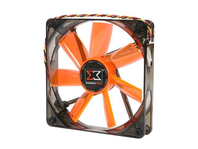 XIGMATEK FCB (Fluid Circulative Bearing) Cooling System XLF XLF-F1453 140mm LED Orange Case Fan PSU Molex Adapter/extender included