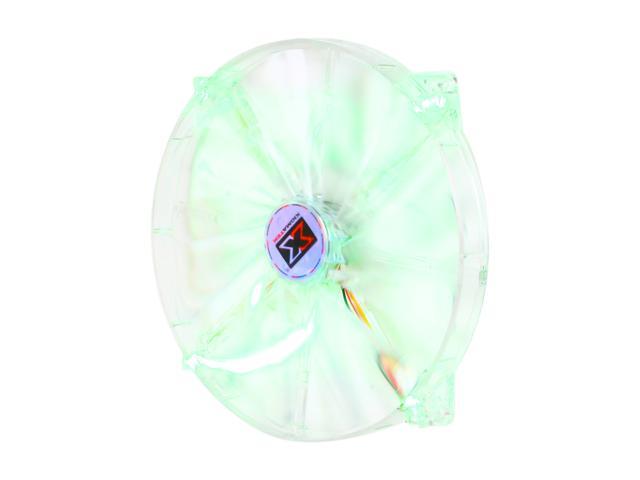 XIGMATEK FCB (Fluid Circulative Bearing) LED Fan Crystal series CLF-F2003 200mm Green LED Case Fan Molex Adapter/extender included