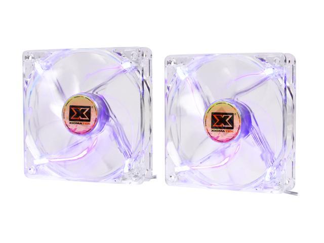 XIGMATEK FCB (Fluid Circulative Bearing) Cooling System Crystal Series CLF-F1255 120mm Purple LED Case Fan, 2 pcs in 1 package CFS-SXGJS-PU2