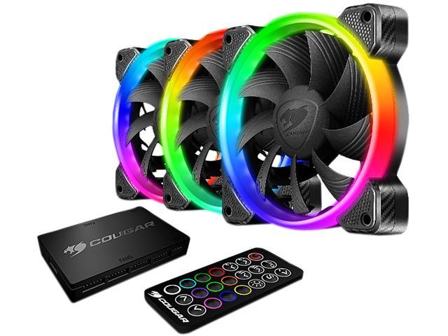 3/6-PCS RGB LED Quiet Computer Case PC Cooling Fan 120mm with Remote Control 