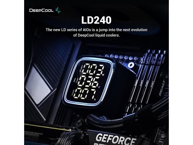 DeepCool LD240 Liquid Cooler 240mm 5th Gen Pump 3400 RPM AIO Real-time ...