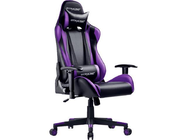 Featured image of post Gaming Chair Purple And Black / Kuvv video game chairs mesh office desk chair mid back rotating handrail breathable mesh swivel computer chair (color :