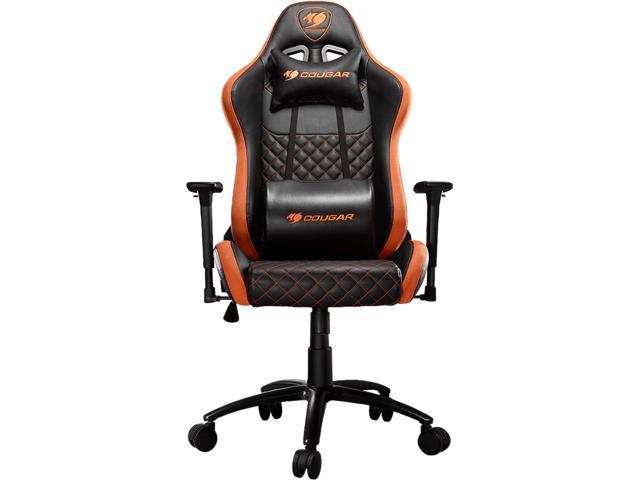 Cougar Armor Pro Gaming Chair with a Steel Frame, Breathable Premium PVC Leather and Micro Suede-Like Texture (Orange/Black)