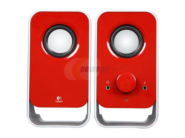 Logitech LS11 2.0 Stereo Speaker System - Red - Newegg.com