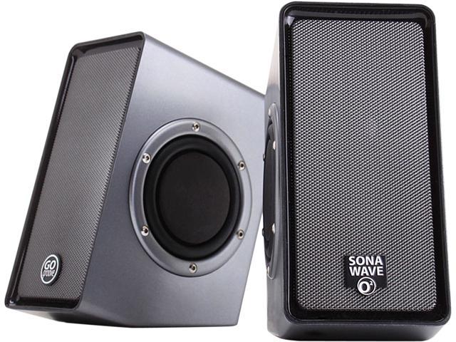 GOgroove SonaVERSE O2 USB Powered Computer Speakers with Dual Side-Firing Passive Woofers for Laptops, Mac, Notebooks, Netbooks, Desktops and More PCs