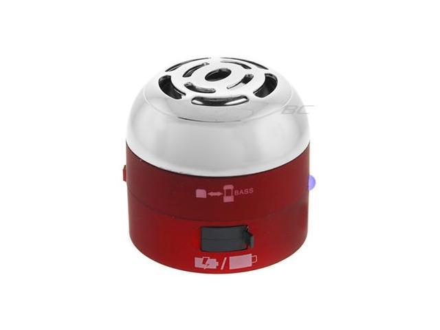 Go Rock Red Mini Portable Speaker w/ Retractable Cables TRMS02MC-RD