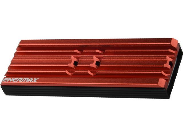 Enermax M.2 2280 NVMe SSD Heatsink, Double-Sided Heat Sink, with Thermal Silicone Pad for PC / PS5 Cooling - Red