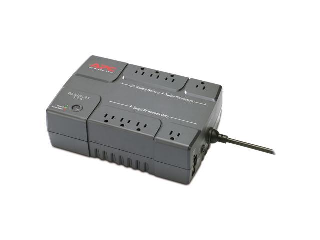 APC BE550R 550 VA 330 Watts (4) NEMA 5-15R (Battery Backup)     (4) NEMA 5-15R (Surge Protection) Outlets Back-UPS ES 8 Outlet 550VA 120V