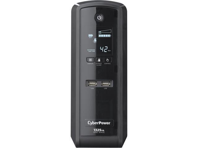 CyberPower 1325 VA 810 Watts 10 Outlets UPS, Pure Sine Wave UPS with USB Charging Ports GX1325U