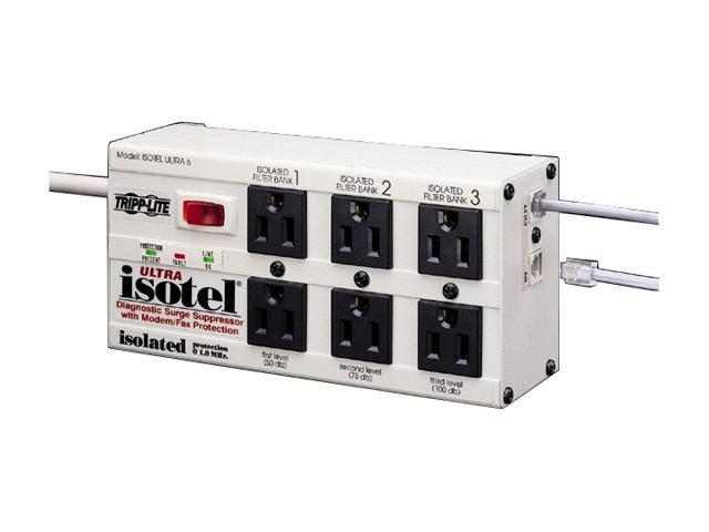 Tripp Lite ISOTEL6ULTRA 6ft. 6 Outlets 3330 Joules Isobar Surge Suppressor