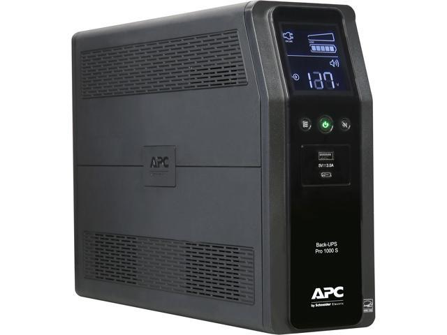 APC BR1000MS 1000 VA Pure SineWave 10 Outlets 2 USB Charging Ports Back-UPS Pro Battery Backup