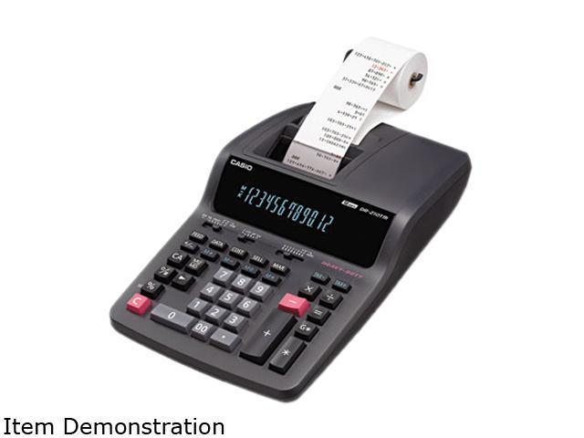 Casio DR210TM DR-210TM Two-Color Desktop Calculator, 12-Digit Digitron, Black/Red