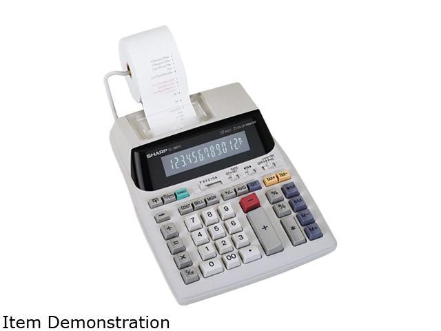 Sharp EL1801V Two-Color Printing Calculator, 12-Digit Fluorescent,  Clock/Calendar Key, 2-color Printing (Black/Red)