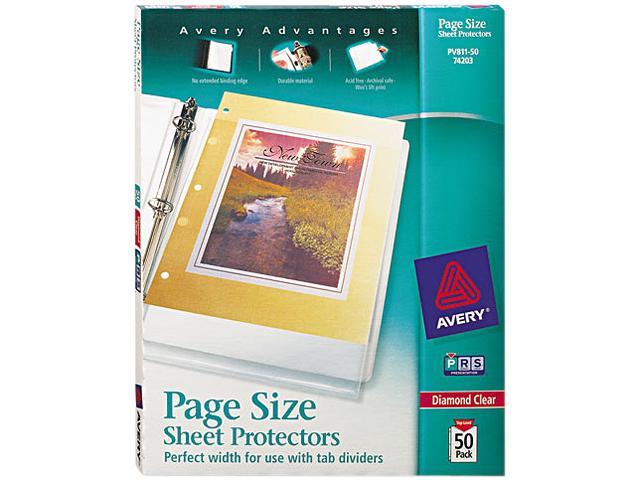 Avery 74203 Diamond Clear Page Size Sheet Protectors, Acid-Free, 50 Protectors (74203)