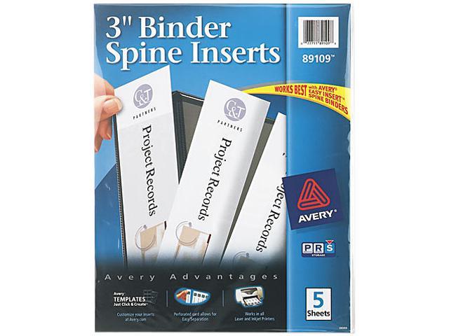 1 Spine Width 5 Sheets/pack 8 Inserts/sheet Binder Spine Inserts 