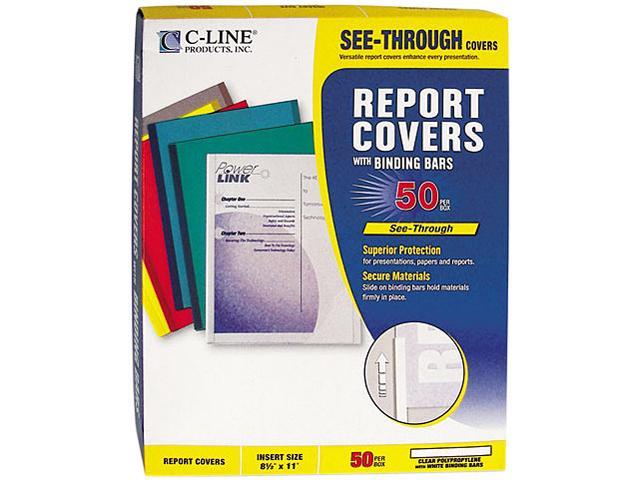 C-line 32457 Report Cover w/Binding Bar, Letter, 1/8" Capacity, 50/Box