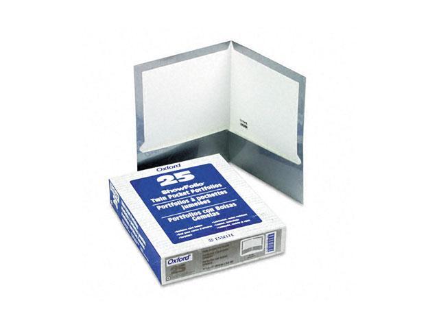 Oxford 51705 High Gloss Laminated Paperboard Folder, 100-Sheet Capacity, Gray, 25/Box