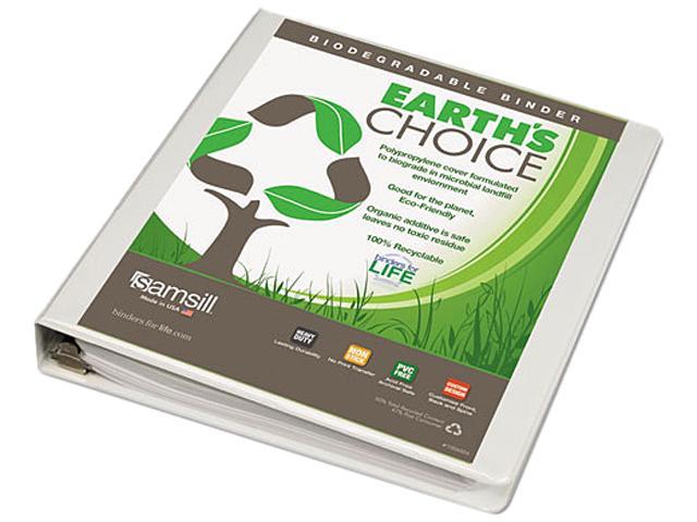 Photo 1 of Samsill Earth's Choice Biodegradable Angle-D Ring View Binder, 1", White