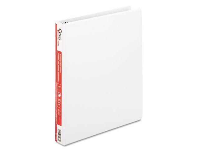 Office Impressions Round Ring Economy Vinyl View Binder, 1in Capacity, White